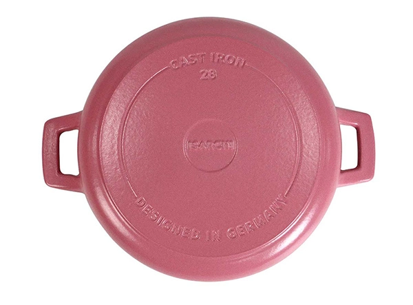 Magenta Enameled Durable Pan Cast Iron Deep Fry Pan