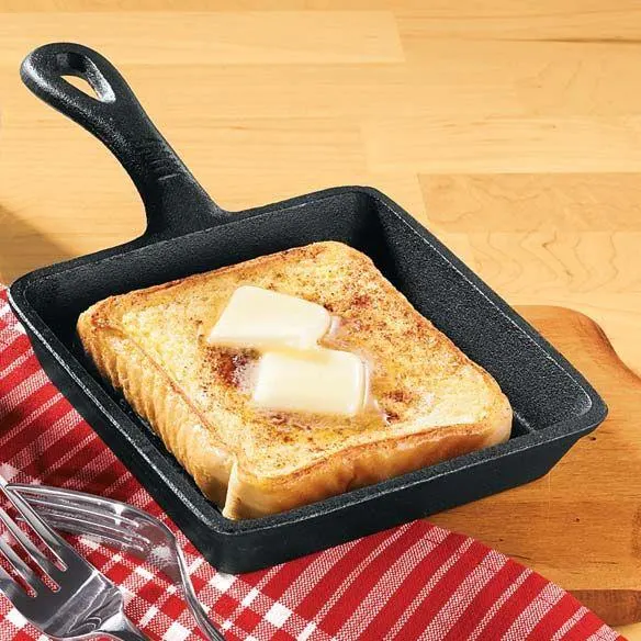 Mini Pre- Seasoned Square Cast Iron Skillet Grilled Cheese Sandwich Pan Mini Cast Iron Skillet Egg Steak Pan