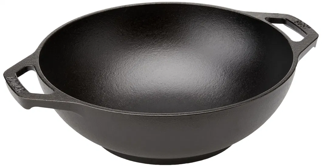 Mini 9&quot; Black Cast Iron Wok Pan for Stir-Frying and Saut&eacute; Ing