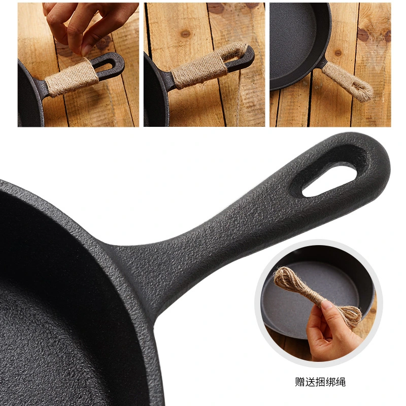 Thick Cast Iron Frying Pan No-Coating Kitchen Saucepan Stove Top Skillet Esg16055