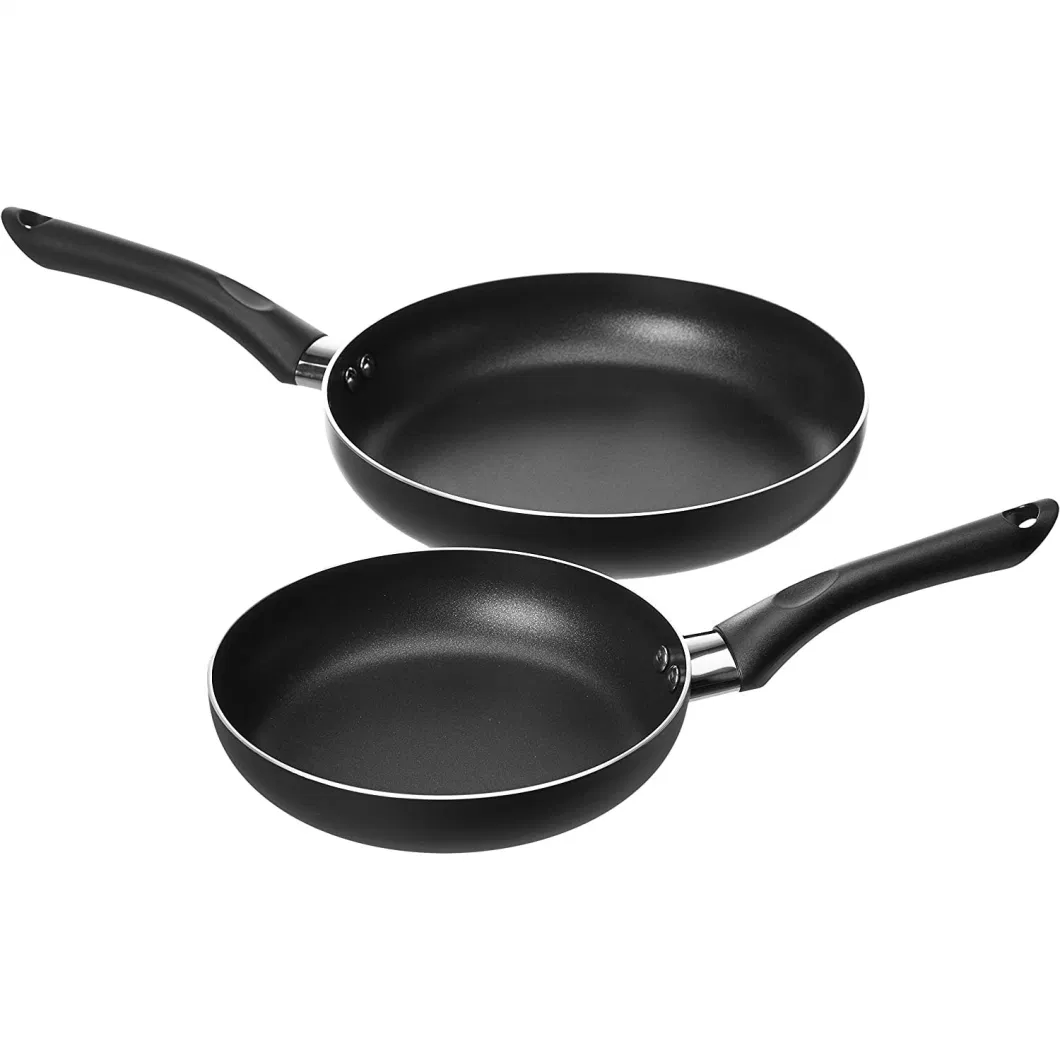 Nonstick Fry Pan Marble Inner Coating and Induction Bottom with Silicone Handle