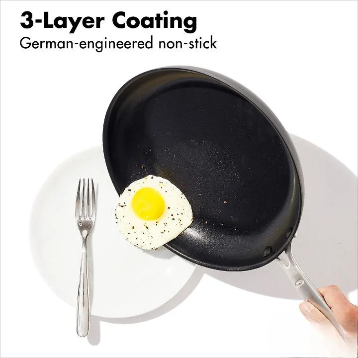 German Nonstick Coating Stainless Steel Handle Dishwasher Oven Safe Frying Skillet Pan