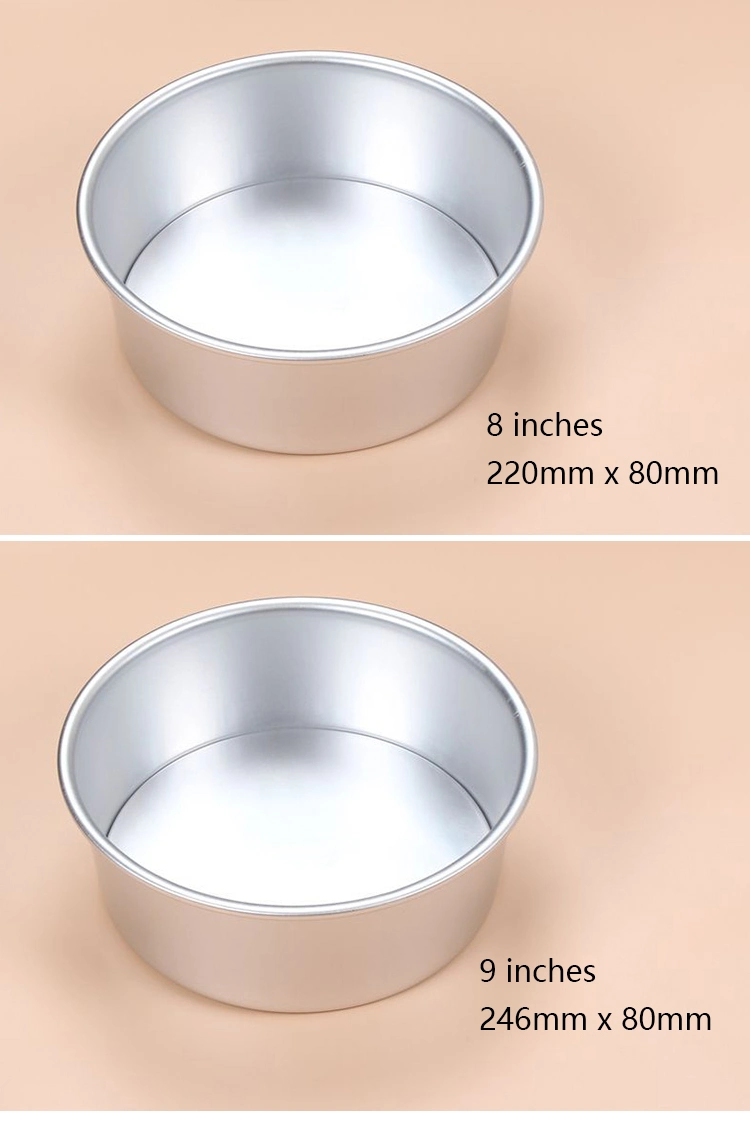 Nonstick Coated 4/5/6/7/8/9/10/11/12 Inches Round Aluminum Cake Baking Pans for Chiffon Sponge Pound Cake