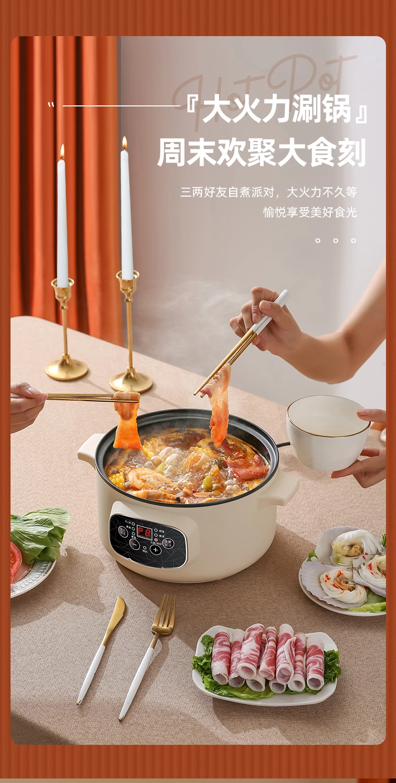 Factory Direct Double-Layer Electric Hot Pot Stainless Steel Steamer Dormitory Electric Steamer Home Small Cooking Pot