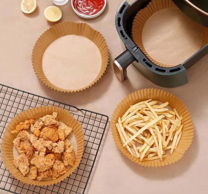 Air Fryer Parchment Paper Liners Customize Non-Stick Basket Mat for Frying Pan Dutch Oven Greaseproof Disposable Air Fryer Paper