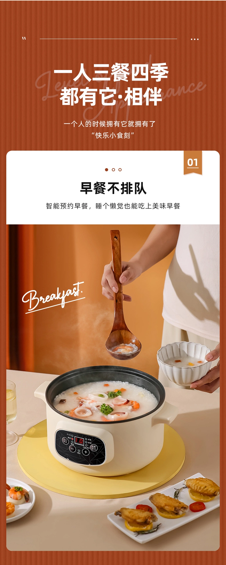 Factory Direct Double-Layer Electric Hot Pot Stainless Steel Steamer Dormitory Electric Steamer Home Small Cooking Pot