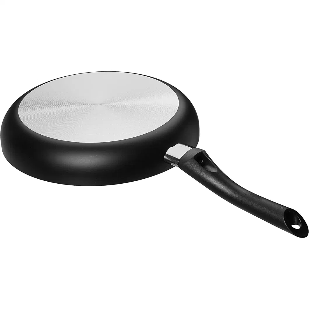 Nonstick Fry Pan Marble Inner Coating and Induction Bottom with Silicone Handle