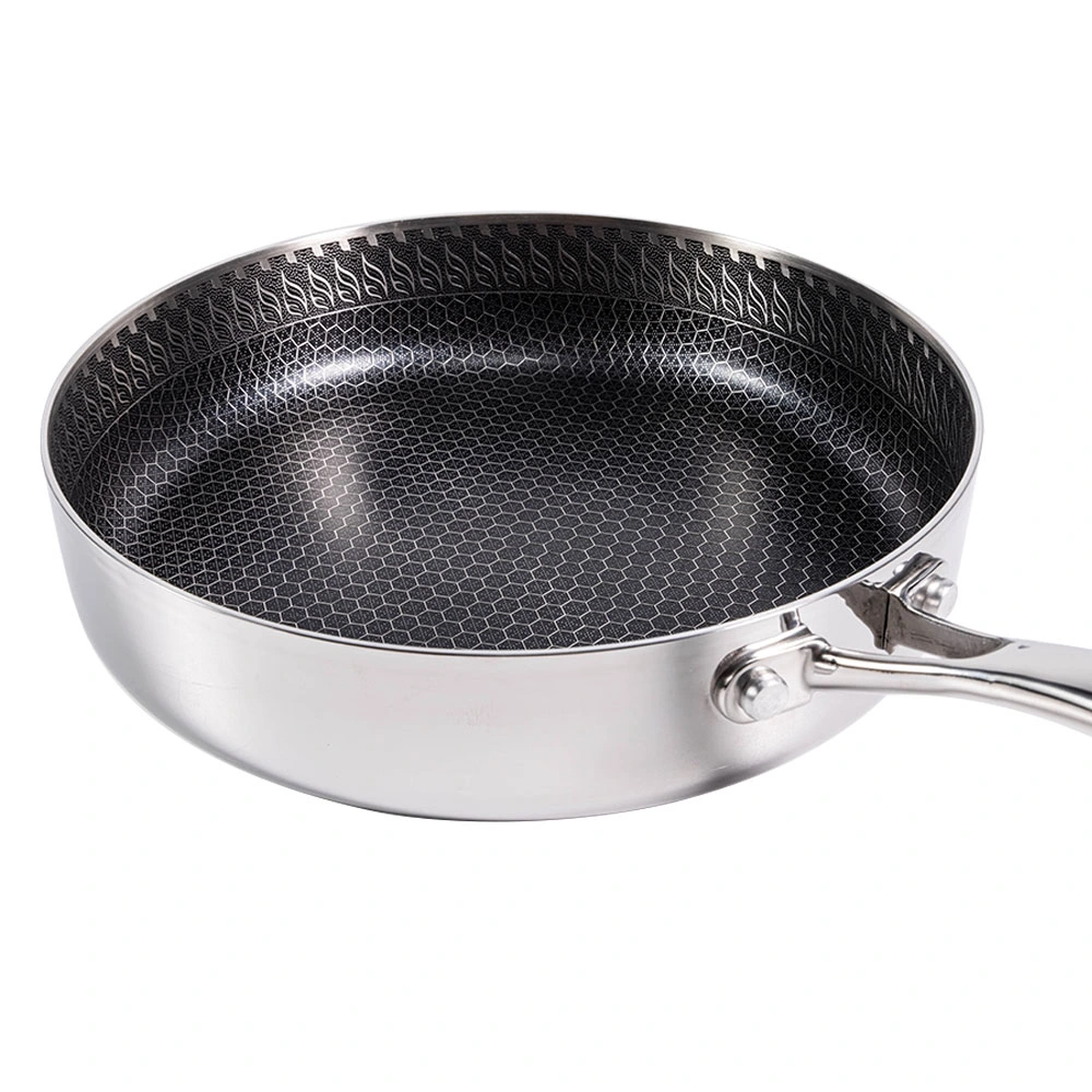 Kitchen Appliance Stainless Steel Cookware Round Honeycomb Coated Nonstick Frying Pan