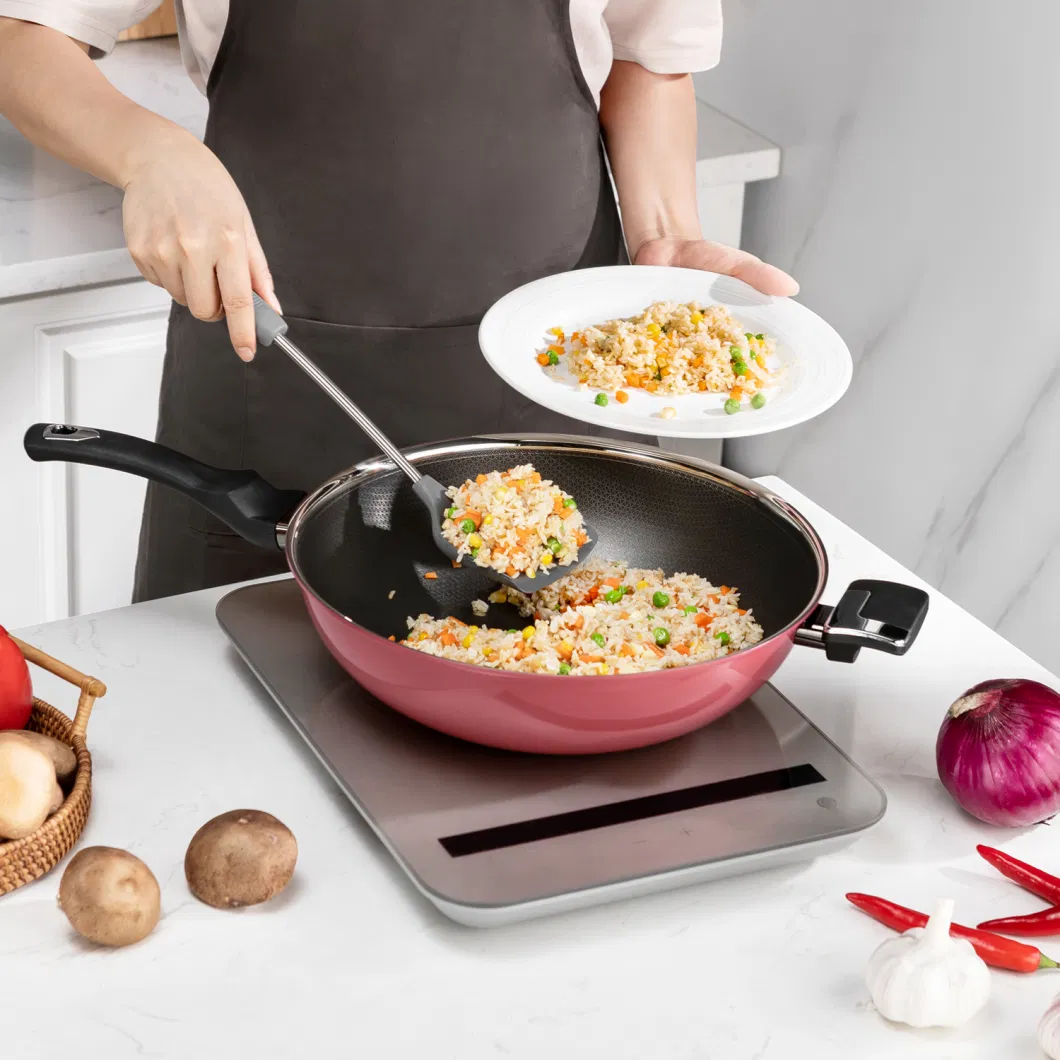 Best Seller Cookware Stainless Steel Non-Stick Eterna Coating Ceramic Outer Layer 32cm Wok