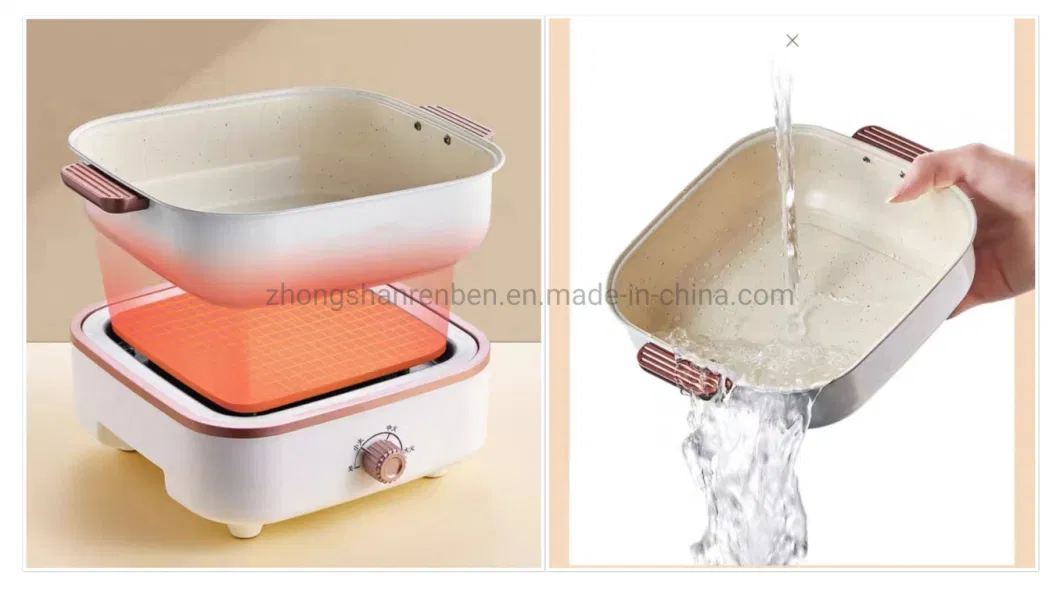 Colorful Multi-Function Portable Cooking Pan Non-Stick Coating Pan for Hot Pot, Boil, Fry, BBQ