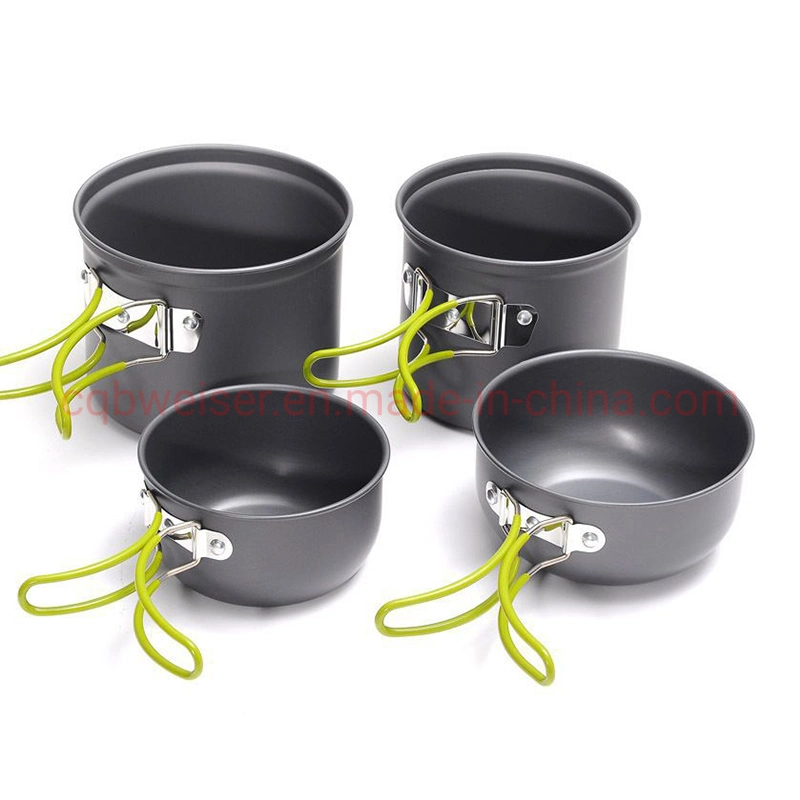 Portable Aluminium Outdoor Foldable Camping Cooking Bowl Pots Pans Cookware