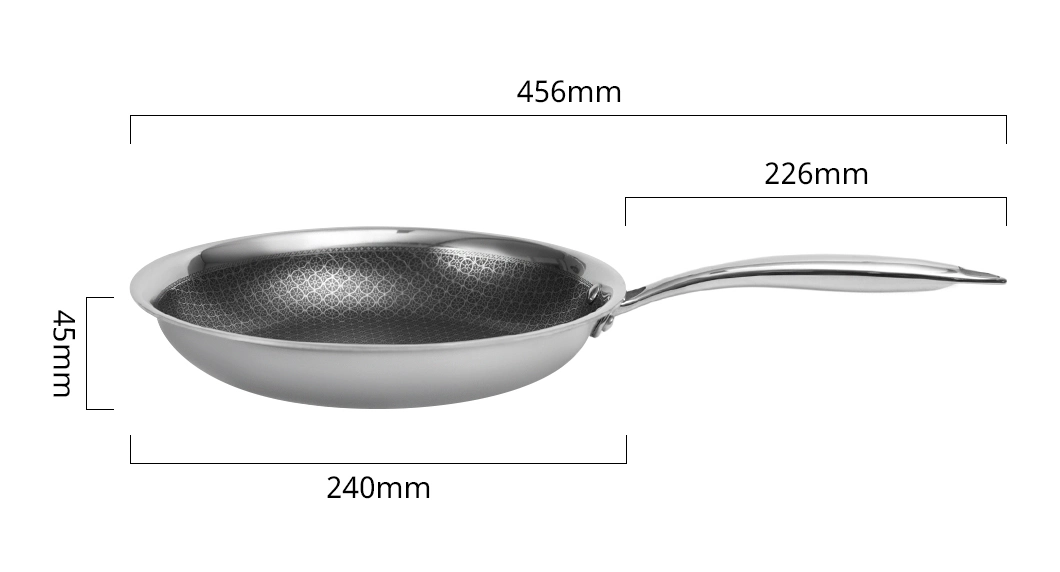Hot Sales Stainless Steel Cookware Nonstick Star Shape Coating 24cm Frying Pan