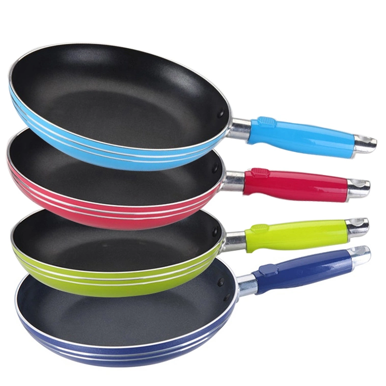 Full Size Frypan Aluminum Pan Spiral Bottom Non-Stick Egg Omelet Cooking Pan