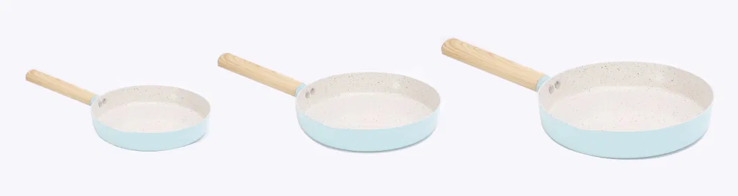 Customized Color Aluminum Induction Bottom Egg Deep Frying Pan with Nonstick Coating