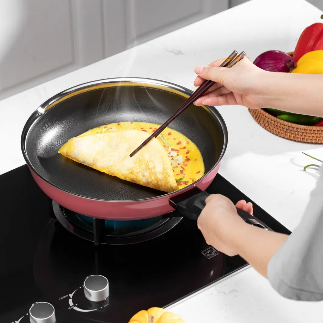 Best Seller Cookware Nonstick Coating Stainless Steel Ceramic Outer Layer 30cm Frying Pan