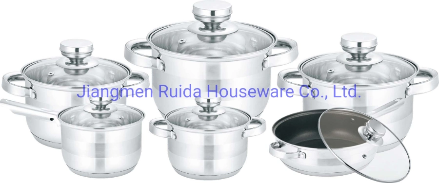 New Design Kitchen Appliance 12PCS Stainless Steel Cookware Cooking Pot