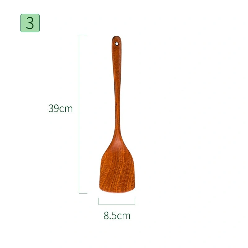 Ebony Wood Pot Spatula Non Stick Pan Long Handle Frying Shovel Wooden Kitchen Home Stir-Fry Shovel Wooden Shovel Wooden Spoon Set