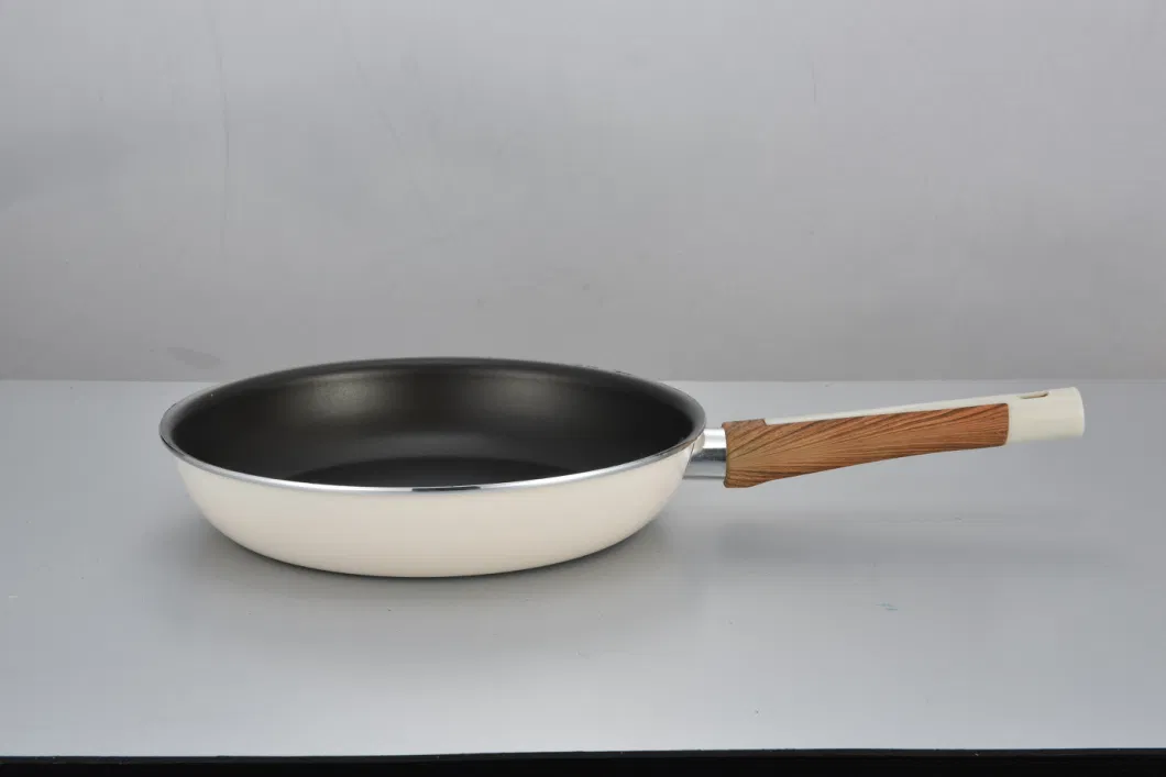 20cm 24cm 26cm 28cm Fry Pan with Tempered Glass Lid Bakelite Handle and Knob Frying Pan Non Stick Coating Inside Heat Resistant Painting Outside