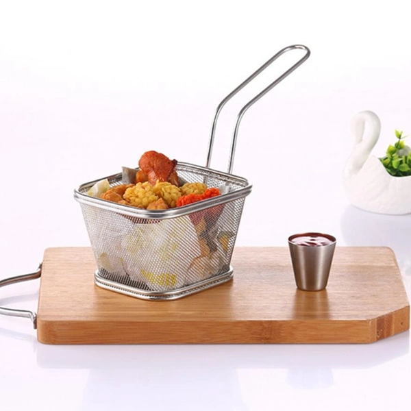 Chips Fry Baskets Stainless Steel Strainer Serving Food Presentation Cooking Tool