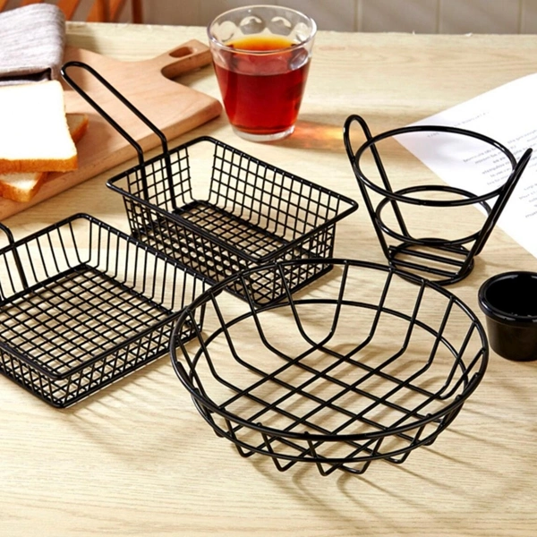 Stainless Steel Round French Fry Basket Holder Kitchen Strainer
