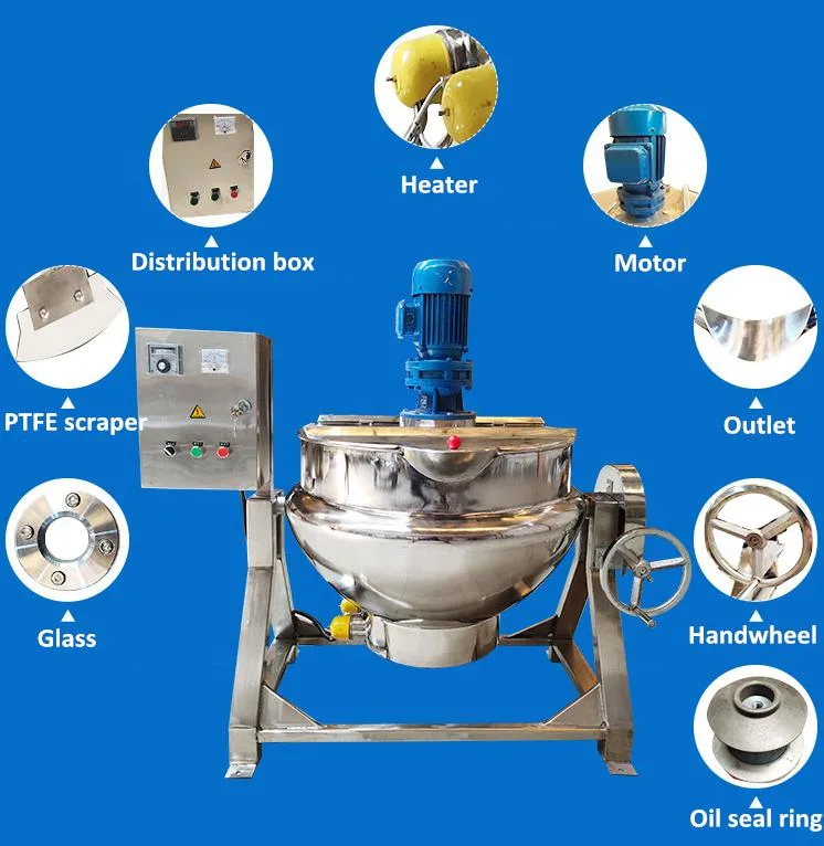 Sauce Stirring Wok Frying Machine Boiled Sauce Electric Heating Interlayer Pot