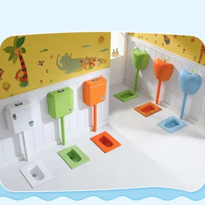 Nuovo design Preschool Bambini sanitari Ceramica colore WC Squatting Panoramica