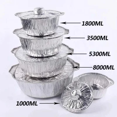 Tondini di carta per alimenti contenitori per cottura in alluminio monouso riciclabile Contenitori per pentole di cottura in alluminio con laghetti