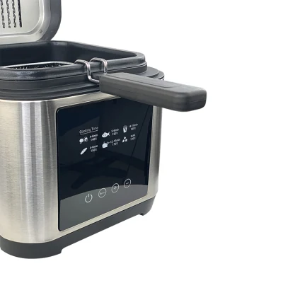 Friggitrice digitale domestica Hot Deep con custodia in acciaio inox con spazzola