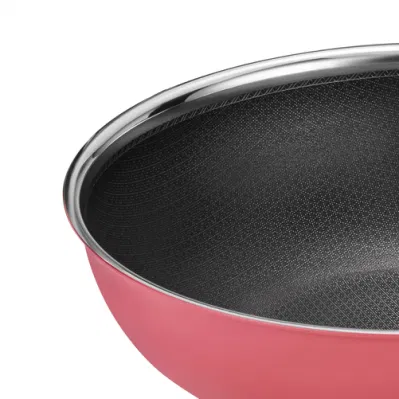 Utensili per cucina in acciaio inox antiaderente rivestimento esterno in ceramica Padella a strati