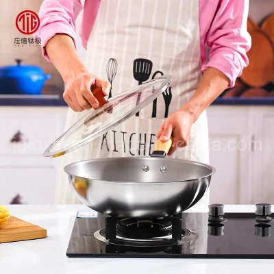 No Heavy Metal HARM antiaderente in acciaio al titanio Wok Pot