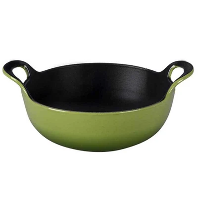 Piatto Balti in ghisa smaltato con 3 quarti, grande base piatta Wok