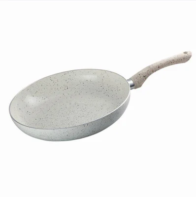 Antiaderente in alluminio Pan a induzione in ceramica Pan a induzione utensili da cucina Pan di cottura in granito Padella aperta con pietra interna con impugnatura Soft Touch