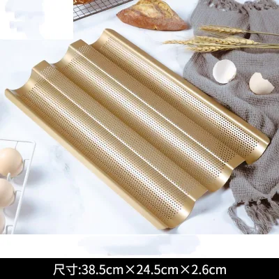 Vassoi di pane francesi Baguette Pans pane lungo cottura Pan eseguito 5 canalini per fori