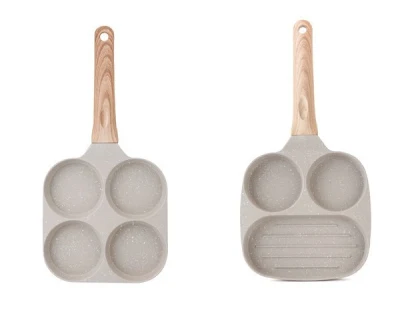 4 fori antiaderente Pan Fry Pan resistente all&prime;uovo Pan portatile Mini Pancake