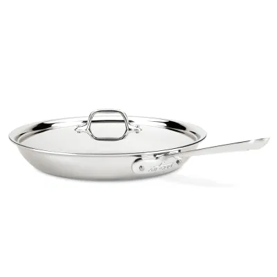 3 veli in acciaio inox Fry-Pan con coperchio a induzione forno-Safe 600f Pot e. Pentole Cookware