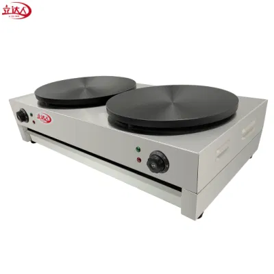 Lida CE approvato Hot sale Double Places &amp; Crepe Maker, non-Stick gas Crepe Pan Round Cast Crepe Maker portatile per blintzes, Pancakes waffle Maker