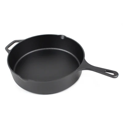 Pentole di ghisa precondite, padella di padella con padella di padella grande e profonda