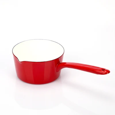 Home cucina smalto metallo antiaderente Salsa Pan smalto acciaio al carbonio Pentola cottura del latte Pot