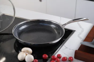 2024 pettine in ceramica e miele in acciaio inox a tre strati più venduto Padella senza stick PFOA e PFAS