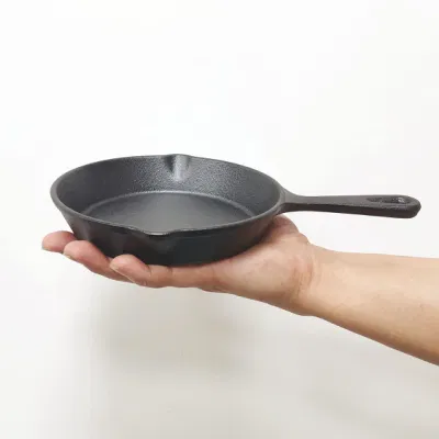 Padella da 6 cm con padella di padella in ghisa e beccuccio antigoccia cottura da campeggio con forno e stoviglie precondite Ristorante Grill