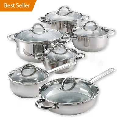 12 pezzi di recipiente di cottura senza bastone in acciaio inox Set di utensili da cucina