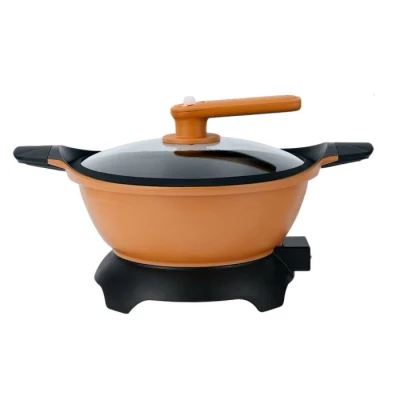 Padella per frittura, non Stick elettrico multifunzione, piastra profonda rotonda elettrica Padella per friggere