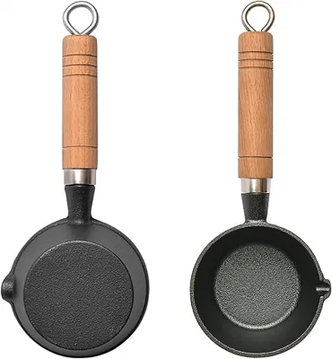 Piatto per la colazione da 11 cm, piccola coppa dell&prime;olio speciale per l&prime;olio caldo Mini Omelet in ghisa piccola padella per friggere padella per uso domestico non Pot. Avambraccio