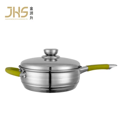 Cucina a induzione senza bastone Cookware Fry Pan Fry Pan Frying non Stick frying Recipiente con coperchio e manico in silicone