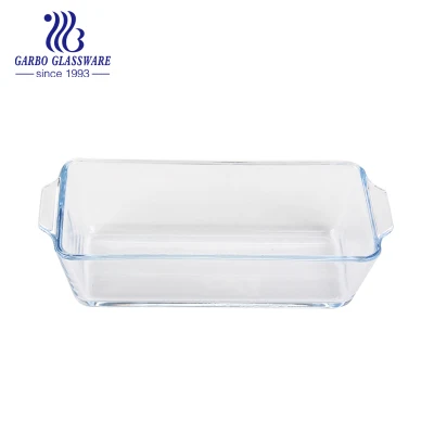 Piatto da forno in vetro da 15 pollici di lusso, grande volume, personalizzato Casseruola borosilicato di alta qualità senza coperchio forno e lavastoviglie Sicuro