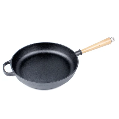 Padella in ghisa con manico in legno rimovibile 20cm 22cm 24 cm