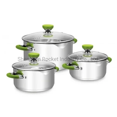 Set di utensili da cucina con manopola e manico in acciaio inox Fondo in acciaio