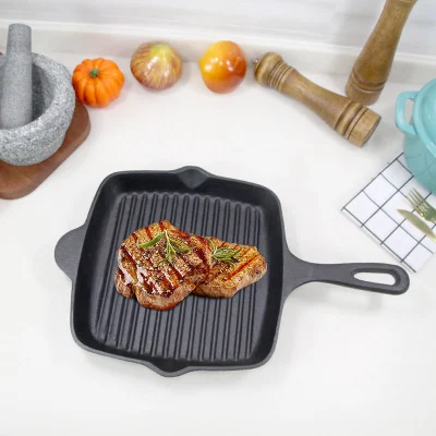 Prezzo di fabbrica Preseasoning piatto grigliato in ghisa quadrata