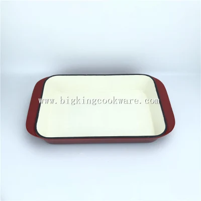 Grande smalto ovenproof piatto da forno in ghisa