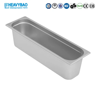 Piatto per alimenti Heavybao 2/4 misura forma quadrata in acciaio inox Gn